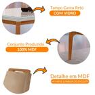 Conjunto Sala De Jantar Mesa Liz 120cm Com Vidro Canto Reto E