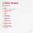 Conjunto Sala De Jantar Mesa Liz 120cm Com Vidro Canto Reto E