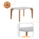 Conjunto Sala De Jantar Mesa Liz 120cm Em Mdf Canto Reto E 4