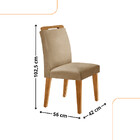 Conjunto Sala De Jantar Mesa Liz 120cm Mdf Canto Copo E 4 Cad