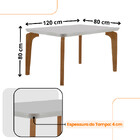 Conjunto Sala De Jantar Mesa Liz 120cm Mdf Canto Copo E 4 Cad