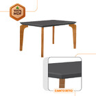 Conjunto Sala De Jantar Mesa Liz 120cm Mdf Canto Reto E 4 Cad