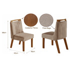 Conjunto Sala De Jantar Mesa Liz 6 Cadeiras Dallas Tampo Mdf/