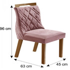 Conjunto Sala De Jantar Mesa Lottus Tampo Mdf E Vidro E 4 Cad