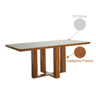 Conjunto Sala De Jantar Mesa Lottus Tampo Mdf/vidro E 6 Cadei