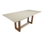 Conjunto Sala De Jantar Mesa Louise 200cm Tampo Vidro/mdf Com