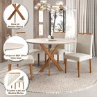 Conjunto Sala De Jantar Mesa Maceió 100cm Tampo Redondo Vidro