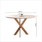 Conjunto Sala De Jantar Mesa Maceió 110cm Tampo Redondo Vidro