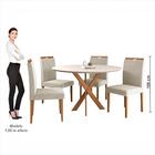 Conjunto Sala De Jantar Mesa Maceió 110cm Tampo Redondo Vidro
