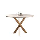 Conjunto Sala De Jantar Mesa Maceió 110cm Tampo Redondo Vidro