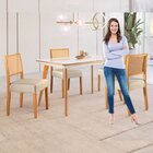 Conjunto Sala De Jantar Mesa Mad 135cm Com 4 Cadeiras Versale