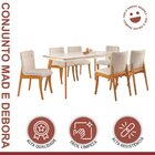 Conjunto Sala De Jantar Mesa Mad 160cm Com 6 Cadeiras Debora