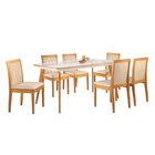 Conjunto Sala De Jantar Mesa Mad 160cm Com 6 Cadeiras Hydra e