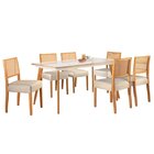 Conjunto Sala De Jantar Mesa Mad 160cm Com 6 Cadeiras Versale