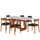 Conjunto Sala De Jantar Mesa Madeira Maciça Genova 6 Cadeiras