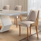 Conjunto Sala De Jantar Mesa Madeira Maciça Sarah E 8 Cadeira