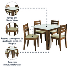 Conjunto Sala De Jantar Mesa Miami 0,90m 4 Cadeiras Dakar Ced