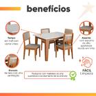 Conjunto Sala De Jantar Mesa Miami 1,20m 4 Cadeiras Santiago