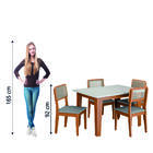 Conjunto Sala De Jantar Mesa Miami 1,20m 4 Cadeiras Santiago