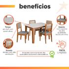 Conjunto Sala De Jantar Mesa Miami 1,20m 4 Cadeiras Santiago