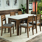 Conjunto Sala De Jantar Mesa Miami 1,60m 6 Cadeiras Dakar Ced