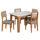 Conjunto Sala De Jantar Mesa Miami 1,60m 6 Cadeiras Santiago