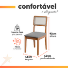 Conjunto Sala De Jantar Mesa Miami 1,60m 6 Cadeiras Santiago