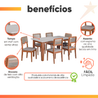 Conjunto Sala De Jantar Mesa Miami 1,60m 6 Cadeiras Santiago