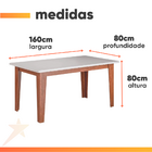 Conjunto Sala De Jantar Mesa Miami 1,60m 6 Cadeiras Santiago