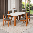 Conjunto Sala De Jantar Mesa Miami 1,60m 6 Cadeiras Trento Do