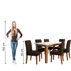 Conjunto Sala De Jantar Mesa Miami 1,60m 6 Cadeiras Trieste D