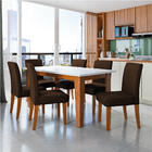 Conjunto Sala De Jantar Mesa Miami 1,60m 6 Cadeiras Trieste D