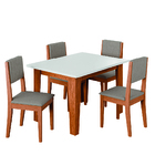 Conjunto Sala De Jantar Mesa Miami Quadrada 0,90m 4 Cadeiras