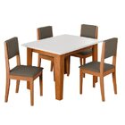 Conjunto Sala De Jantar Mesa Miami Quadrada 1,20m 4 Cadeiras