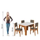 Conjunto Sala De Jantar Mesa Miami Quadrada 1,20m 4 Cadeiras