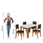Conjunto Sala De Jantar Mesa Miami Quadrada 1,20m 4 Cadeiras