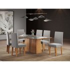 Conjunto Sala De Jantar Mesa Milian Tampo Vidro/mdf Com 6 Cad