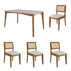 Conjunto Sala De Jantar Mesa Monalisa Com 4 Cadeiras Rainha E
