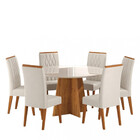 Conjunto Sala De Jantar Mesa Mundy 6 Cadeiras Cristal Viero