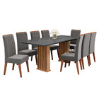 Conjunto Sala De Jantar Mesa Munique Com 8 Cadeiras Cristal V