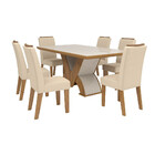 Conjunto Sala De Jantar Mesa Nashiville F E 6 Cadeiras Focus