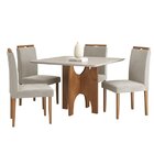 Conjunto Sala De Jantar Mesa Natal Tampo Vidro/mdf Com 4 Cade