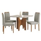 Conjunto Sala De Jantar Mesa Natal Tampo Vidro/mdf Com 4 Cade