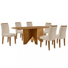 Conjunto Sala De Jantar Mesa Nevada E 6 Cadeiras Lunara Rufato