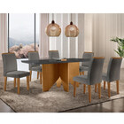 Conjunto Sala De Jantar Mesa Nevada Vidro 6 Cadeiras Rufato