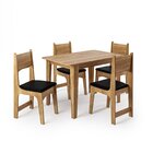 Conjunto Sala De Jantar Mesa Nicoli Retangular 110x68cm Com 4