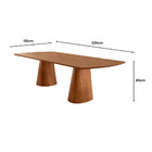 Conjunto Sala De Jantar Mesa Noronha 220cm Madeira Tampo Lami