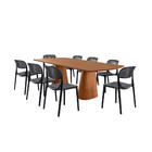 Conjunto Sala De Jantar Mesa Noronha 220cm Madeira Tampo Lami