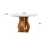 Conjunto Sala De Jantar Mesa Nuance 110cm Redonda Tampo Vidro