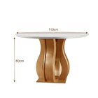 Conjunto Sala De Jantar Mesa Nuance 110cm Redonda Tampo Vidro